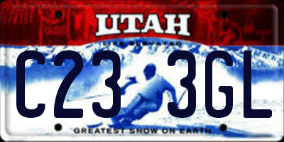 UT license plate C233GL