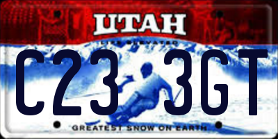 UT license plate C233GT