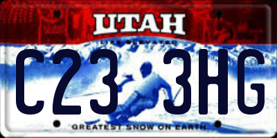 UT license plate C233HG