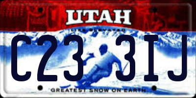 UT license plate C233IJ