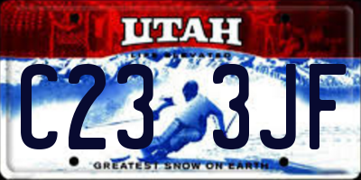 UT license plate C233JF