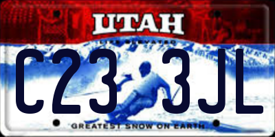 UT license plate C233JL