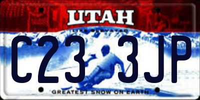 UT license plate C233JP