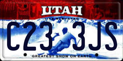UT license plate C233JS