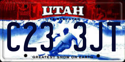 UT license plate C233JT