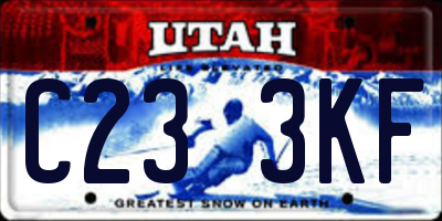 UT license plate C233KF