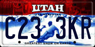 UT license plate C233KR
