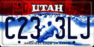UT license plate C233LJ