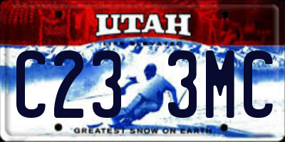 UT license plate C233MC