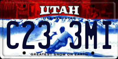 UT license plate C233MI