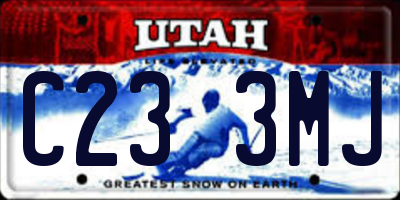 UT license plate C233MJ
