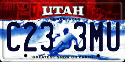 UT license plate C233MU