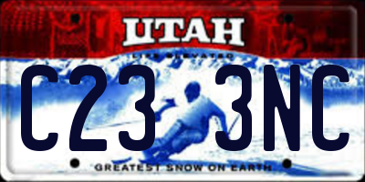 UT license plate C233NC