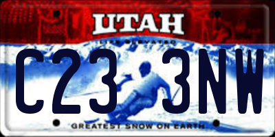 UT license plate C233NW