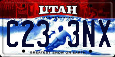 UT license plate C233NX