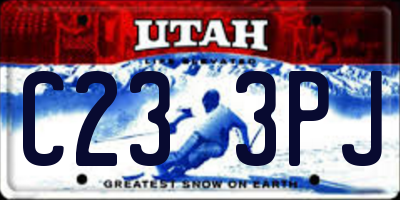 UT license plate C233PJ