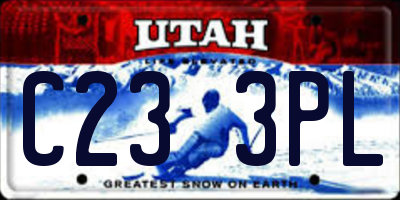 UT license plate C233PL