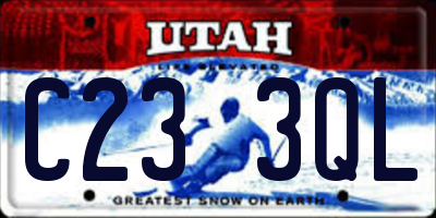 UT license plate C233QL