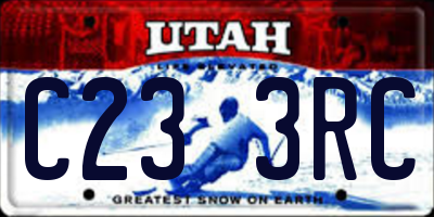 UT license plate C233RC