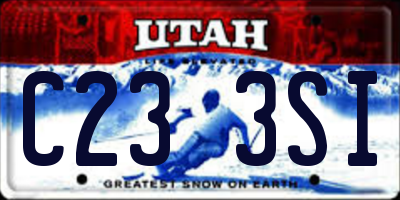 UT license plate C233SI