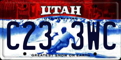 UT license plate C233WC