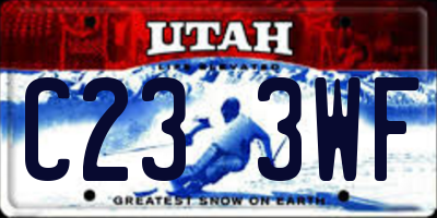 UT license plate C233WF
