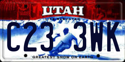 UT license plate C233WK