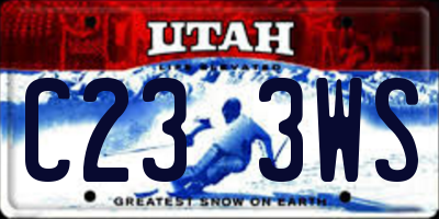 UT license plate C233WS