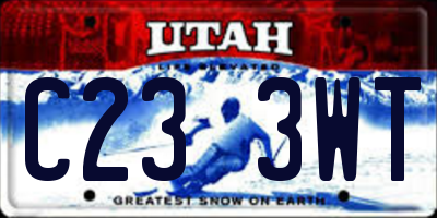UT license plate C233WT