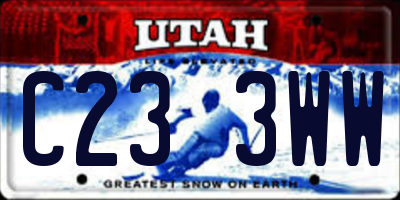 UT license plate C233WW