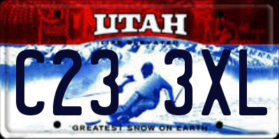 UT license plate C233XL