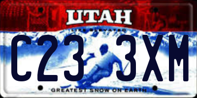UT license plate C233XM