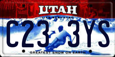 UT license plate C233YS
