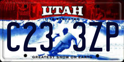 UT license plate C233ZP