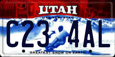 UT license plate C234AL