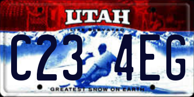 UT license plate C234EG