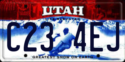 UT license plate C234EJ