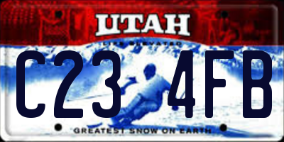 UT license plate C234FB