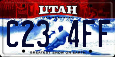 UT license plate C234FF