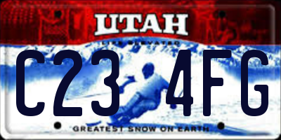 UT license plate C234FG