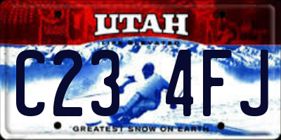 UT license plate C234FJ