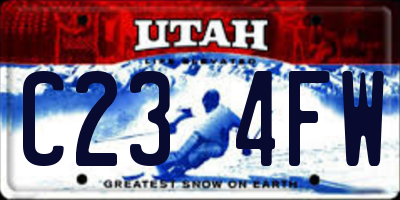 UT license plate C234FW