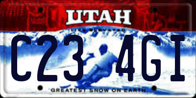 UT license plate C234GI
