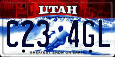 UT license plate C234GL