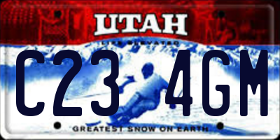 UT license plate C234GM