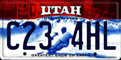 UT license plate C234HL