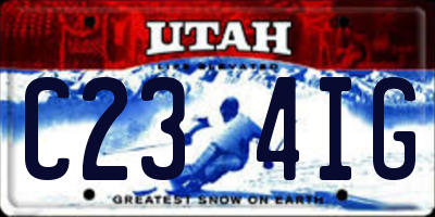 UT license plate C234IG