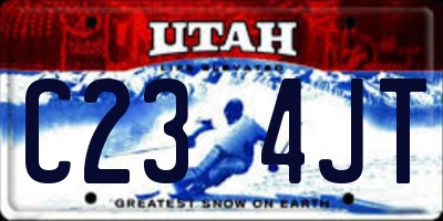 UT license plate C234JT