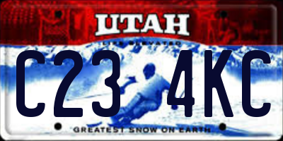 UT license plate C234KC