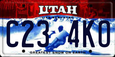 UT license plate C234KO
